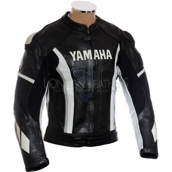 Yamaha Speedblock Black Leather Biker Jacket